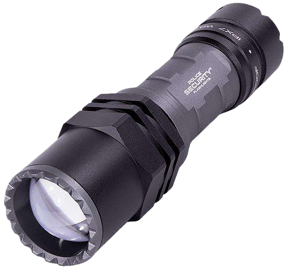 Police Security 400-Lumen Long Throw Flashlight Black