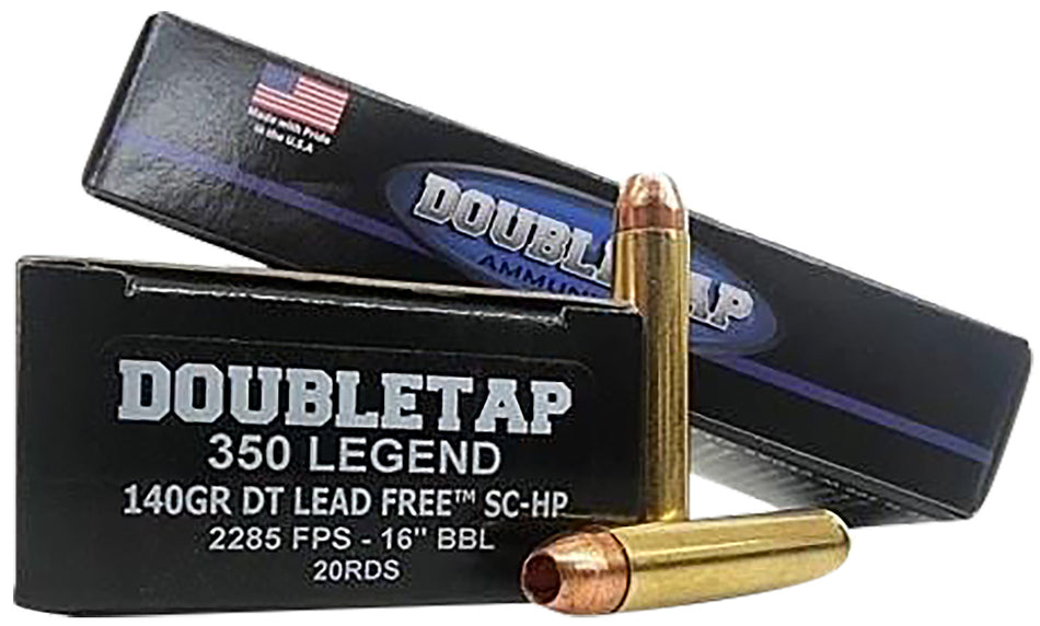 DoubleTap .350 Legend Rifle Ammo Hollow Point Copper Solid Hollow Point CSHP 140 grain 