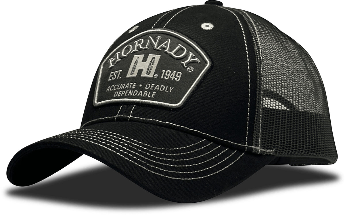 Hornady 32790 Black Trucker Hat Hornady Logo Patch