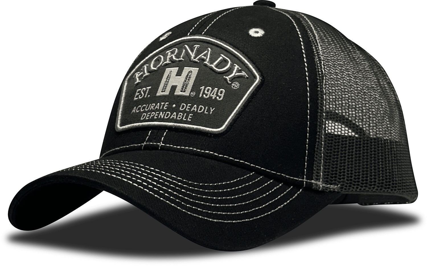 Hornady 32790 Black Trucker Hat Hornady Logo Patch