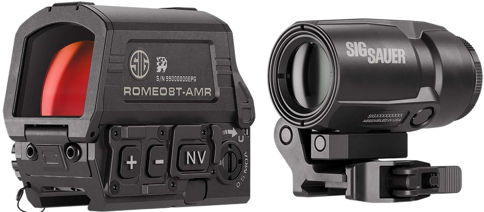 Sig Sauer SORJ8T101 Romeo8T AMR and Juliet3T Micro Magnifier Combo Kit Black 1x40mm/3x22mm