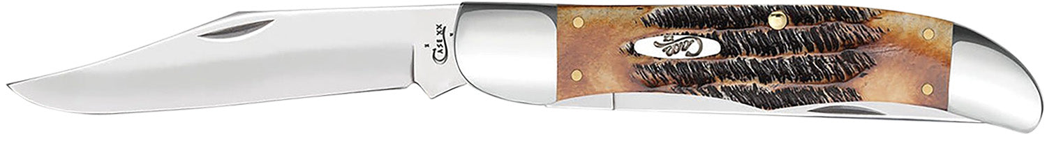 Case 03574 Hunter 4.10" Folding Knife, Mirror Polished Tru-Sharp Stainless Blade, 6.5 BoneStag Handle