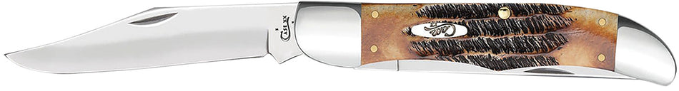 Case 03574 Hunter 4.10" Folding Knife, Mirror Polished Tru-Sharp Stainless Blade, 6.5 BoneStag Handle