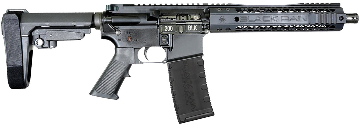 Black Rain Ordnance Spec15 .300 Blackout Pistol, 30+1 Capacity, 10.5" Black Nitride Barrel, M-LOK Handguard, SBA3 Brace, G.I. Grip