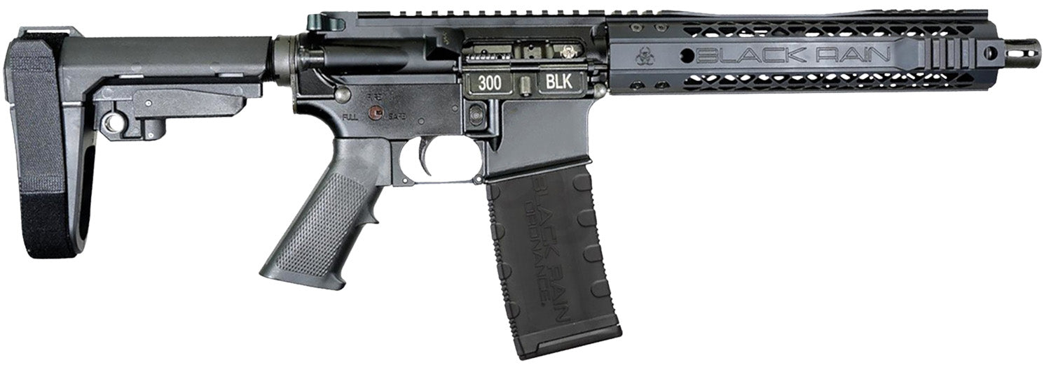 Black Rain Ordnance Spec15 .300 Blackout Pistol, 30+1 Capacity, 10.5" Black Nitride Barrel, M-LOK Handguard, SBA3 Brace, G.I. Grip