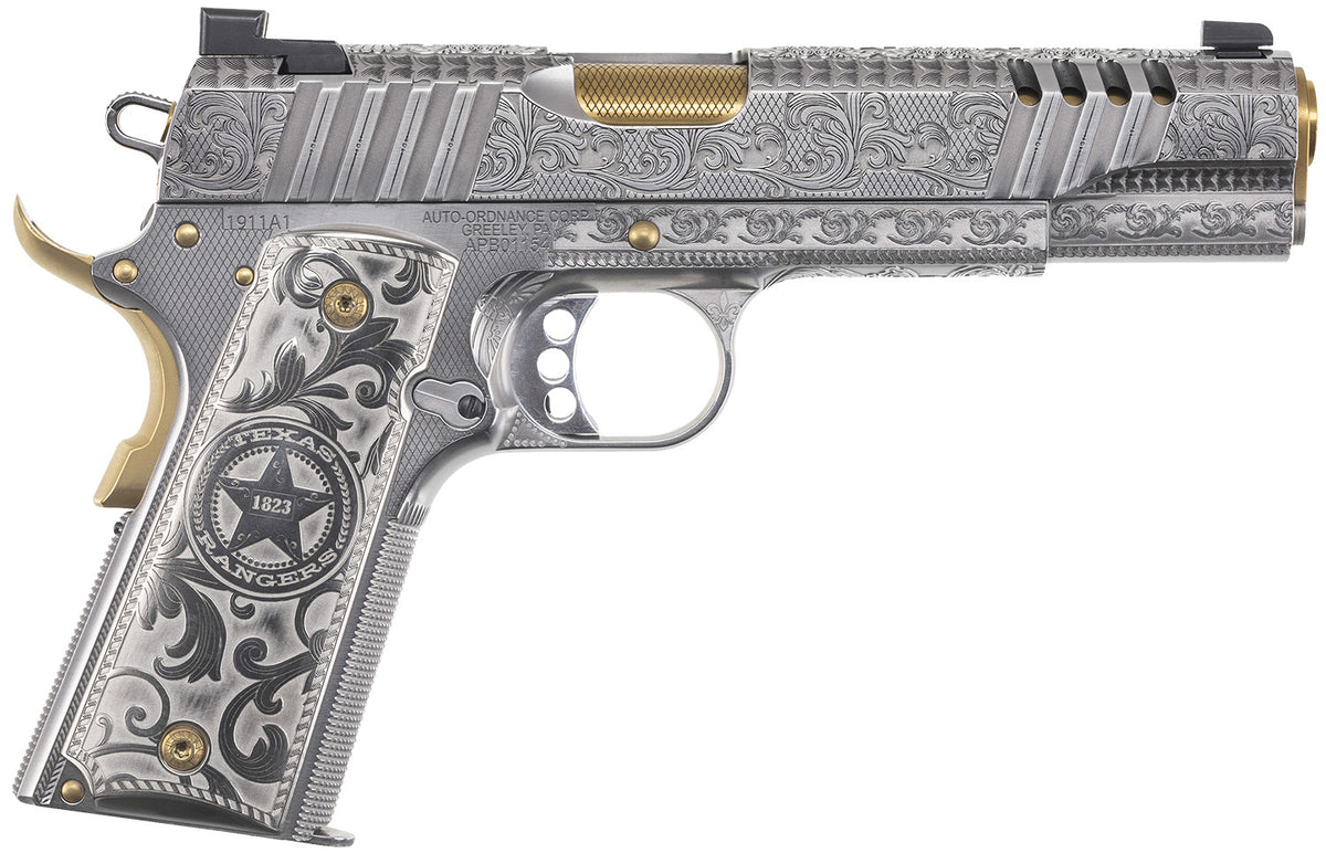 Auto-Ordnance 1911TCAC17 Texas Ranger Special Edition .45 ACP 5" Pistol, Gold PVD, 7+1
