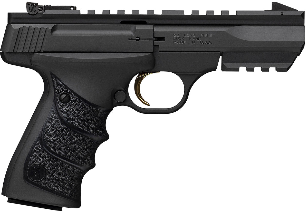 Browning Buck Mark Black Label URX 22 LR 10+1 5.50" Matte Blued Pistol with Black UFX Overmolded Grip