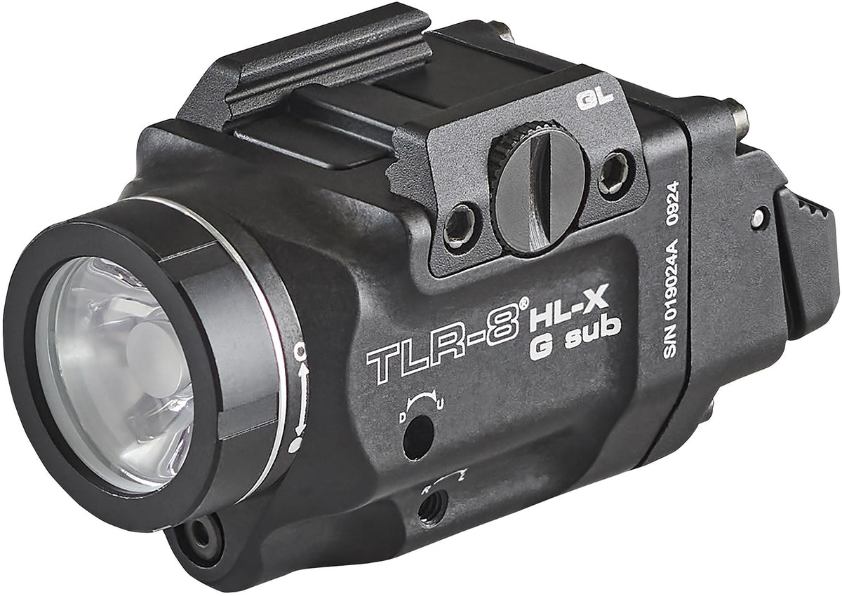 Streamlight TLR-8 69476 Black Aluminum Weapon Light for Glock 43x/48 - 1,000 Lumens, Green Laser
