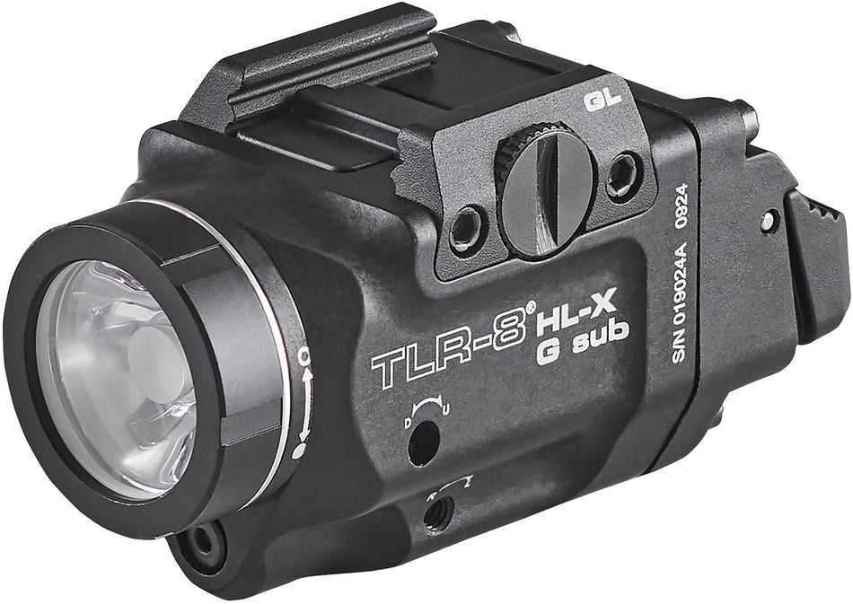 Streamlight TLR-8 69476 Black Aluminum Weapon Light for Glock 43x/48 - 1,000 Lumens, Green Laser