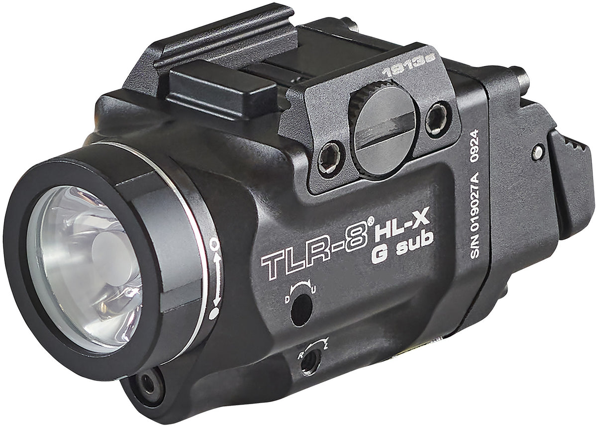 Streamlight TLR-8 69478 Black Aluminum 1913 Short Rail Weapon Light - 1,000 Lumens, Green Laser