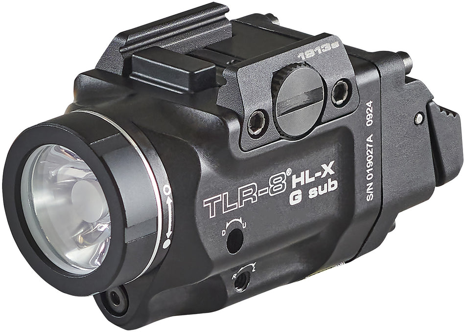 Streamlight TLR-8 69478 Black Aluminum 1913 Short Rail Weapon Light - 1,000 Lumens, Green Laser