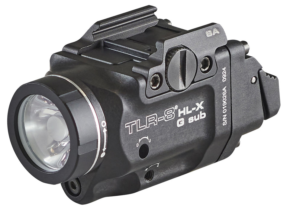 Streamlight TLR-8 69479 Black Aluminum Weapon Light for Springfield Hellcat - 500 Lumens, Green Laser