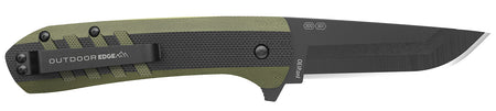 Outdoor Edge VX430BC Razor VX4 Folding 3" Plain Blade Knife, Black & Green Handle