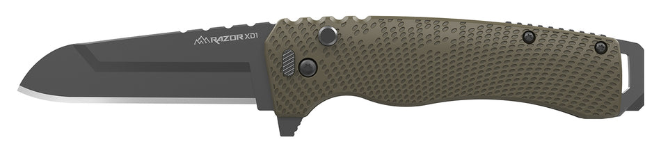 Outdoor Edge XD130AC Razor XD1 3-Inch Folding Sheepsfoot/Utility Plain Blade Knife, Tan Glass-Filled Nylon