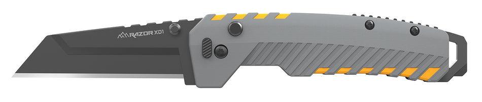 Outdoor Edge XDS230AC Razor XD2 3-Inch Folding Plain Blade Knife, 420J2 SS, Gray & Yellow Handle