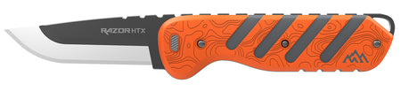 Outdoor Edge HTX30B6C Razor HTX 3-Inch Folding Plain 420J2 Stainless Blade, Orange/Gray