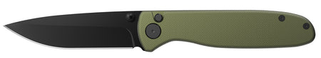 Outdoor Edge DK1C Dirk 3.25-Inch Folding Drop Point Black Oxide 8Cr13MoV SS, Green Anodized