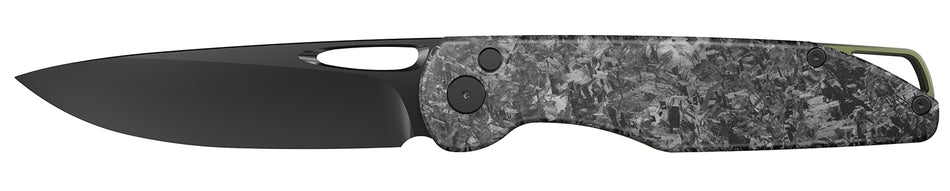 Outdoor Edge KN1C Kaytan 3.30-Inch Drop Point Plain Black Oxide 8Cr13MoV SS, Carbon Fiber