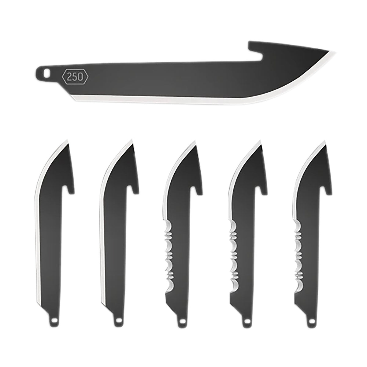 Outdoor Edge RRC25K6C 2.50-Inch Drop Point Plain Serrated Black Oxide 420J2 SS, 6 Blades