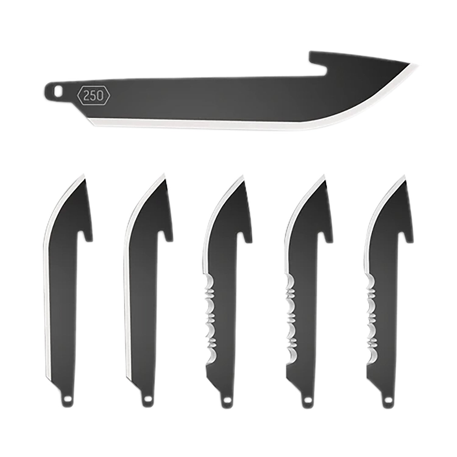 Outdoor Edge RRC25K6C 2.50-Inch Drop Point Plain Serrated Black Oxide 420J2 SS, 6 Blades