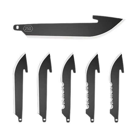 Outdoor Edge RRC25K6C 2.50-Inch Drop Point Plain Serrated Black Oxide 420J2 SS, 6 Blades