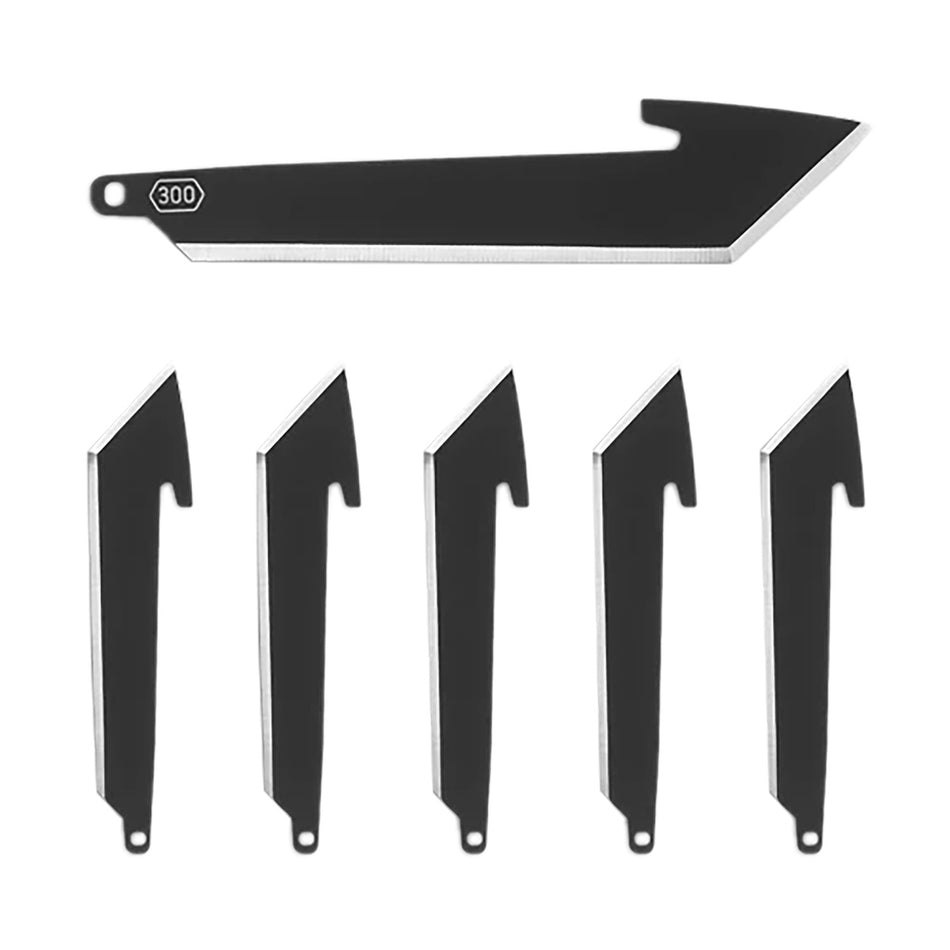 Outdoor Edge RRT30K6C 3-Inch Tanto Plain Black Oxide 420J2 SS, 6 Blades