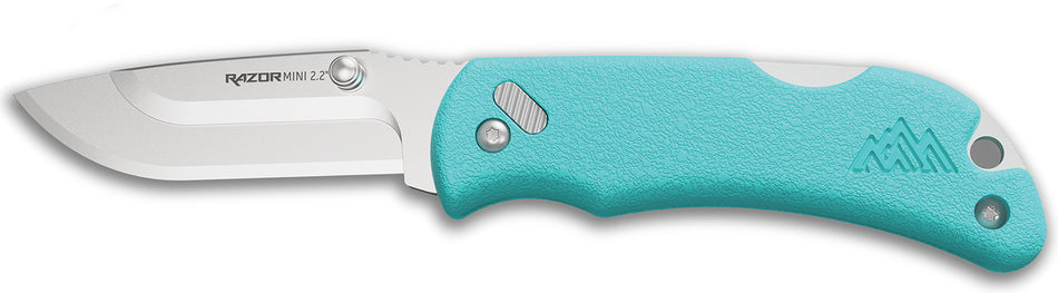 Outdoor Edge RMS222C RazorMini 2.20-Inch Folding Plain 420J2 Stainless, Aqua ABS Handle