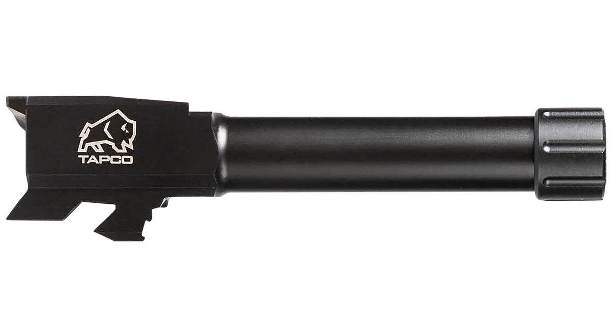 Tapco 9mm Drop-In Replacement Threaded Barrel for Glock 43/43x Black Stainless Steel TAP22003