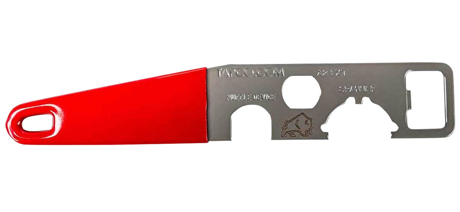 TAPCO TAP22030 Multifunctional AR Stock Wrench Red Steel Rubberized Grip Castle Nut and Receiver Extension Tool