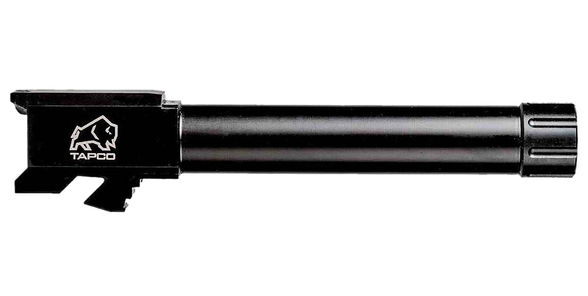 Tapco 9mm Drop-In Threaded Replacement Barrel for Glock 19 Gen 1-3 Black Stainless Steel TAP22002