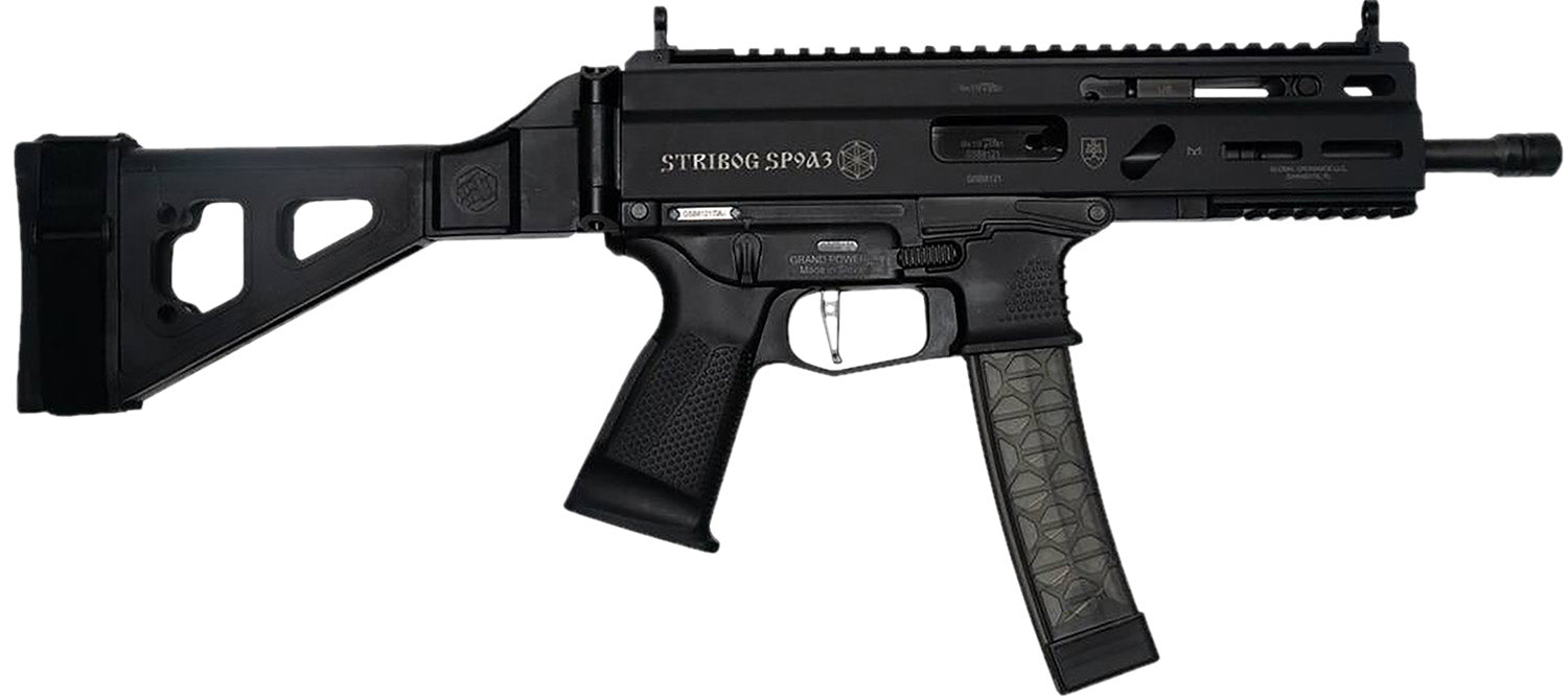 Grand Power 850003223117 Stribog SP9A3 9mm Luger 30+1 Black SB Tactical Brace