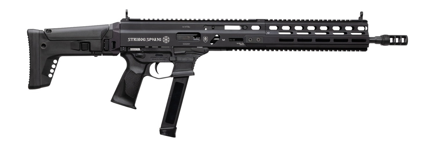 Grand Power Stribog SP9A3G 9mm Luger Rifle, 16" Black Barrel & Receiver, Polymer Stock