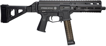 Grand Power Stribog SP45A3 .45 ACP 20+1 8in Threaded Barrel Pistol, Black SB Tactical Brace, Thread Protector
