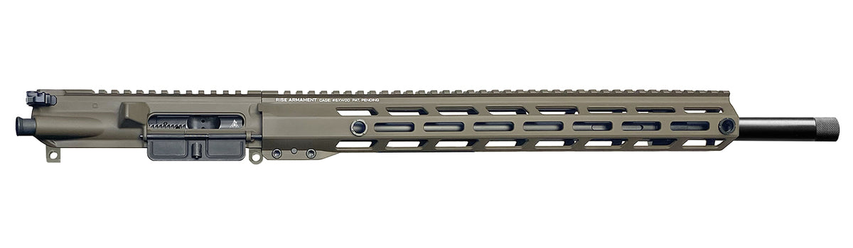 Rise Armament .22 ARC Complete Upper Receiver Assembly 18" Threaded Stainless Barrel, Brown Cerakote, Aluminum Receiver