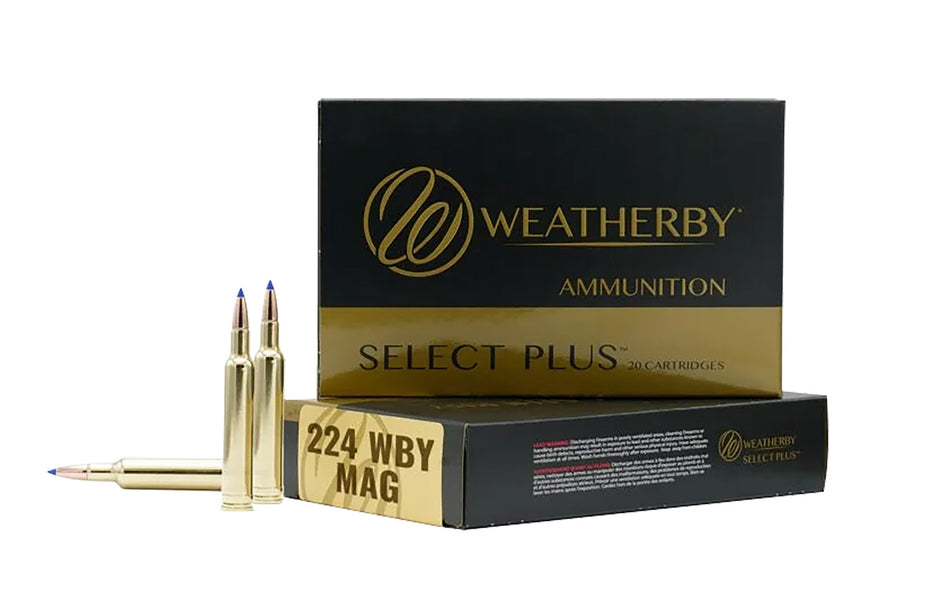 Weatherby .224 Weatherby Mag Rifle Ammo  Jacketed Hollow Point JHP 81 grain 