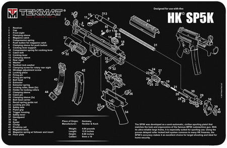 TekMat TEKR17HKSP5K HK SP5K Printed Gun Cleaning Mat 11"x17"