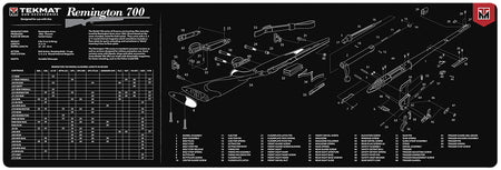 TekMat TEKR36REM700 Remington 700 Gun Cleaning Mat 12"x36" Black/White