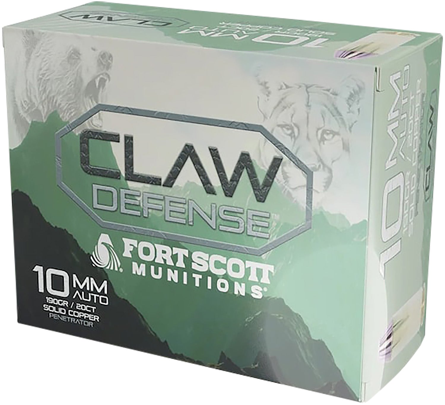 Fort Scott Munitions 10mm Auto Handgun Ammo  Solid Flat Nose Solid 190 grain 
