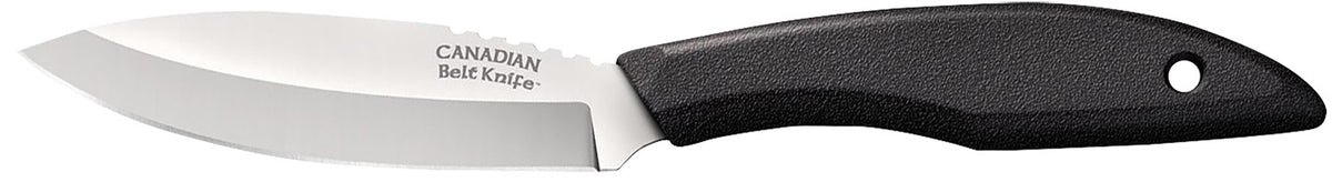 Cold Steel CS20CBL Canadian Belt 4" Fixed Blade Knife 4116 SS Drop Point, Black Textured Poly Handle with Sheath