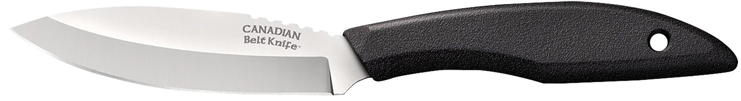 Cold Steel CS20CBL Canadian Belt 4" Fixed Blade Knife 4116 SS Drop Point, Black Textured Poly Handle with Sheath