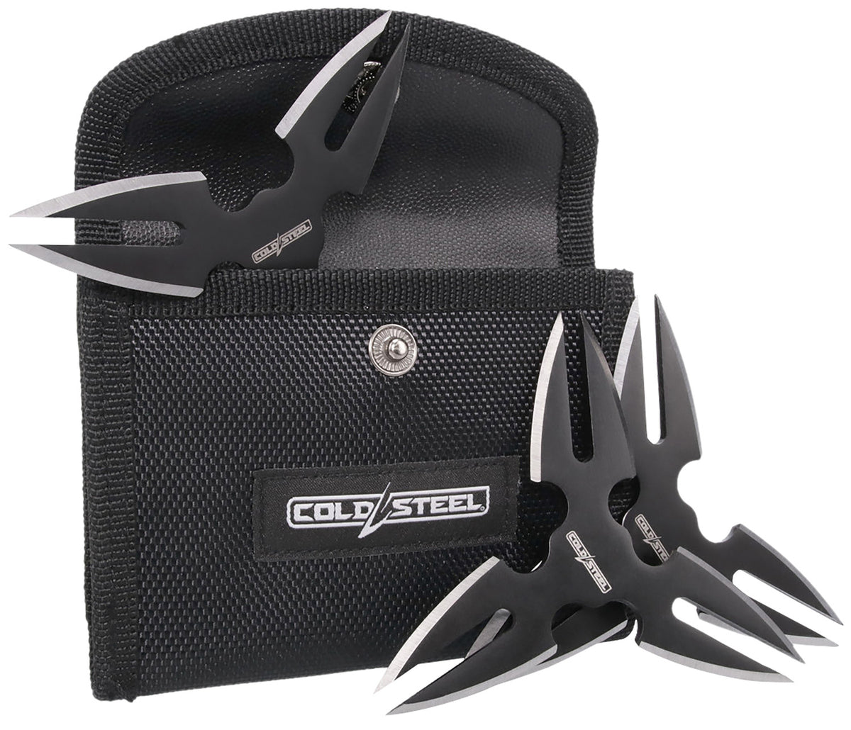 Cold Steel CSTH15STR3PK Throwing Stars Set of Three 1.50" Black Oxide 420 SS with Sheath