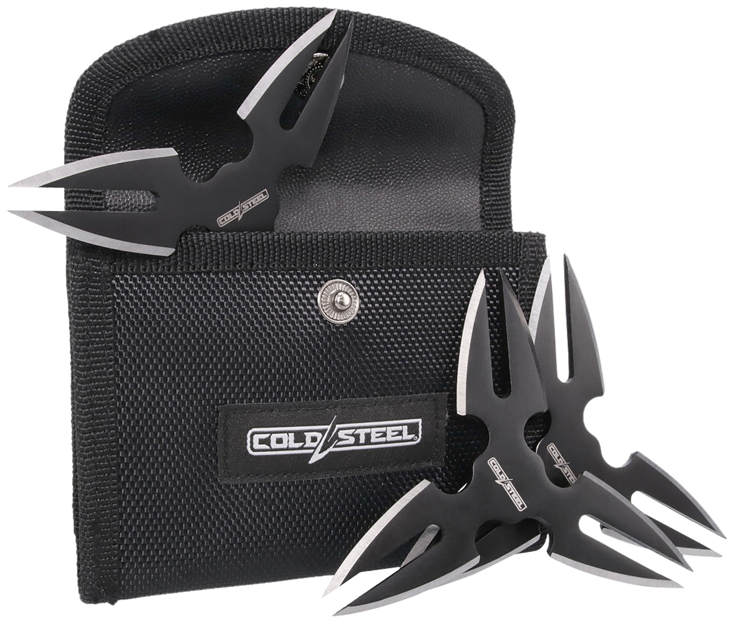 Cold Steel CSTH15STR3PK Throwing Stars Set of Three 1.50" Black Oxide 420 SS with Sheath