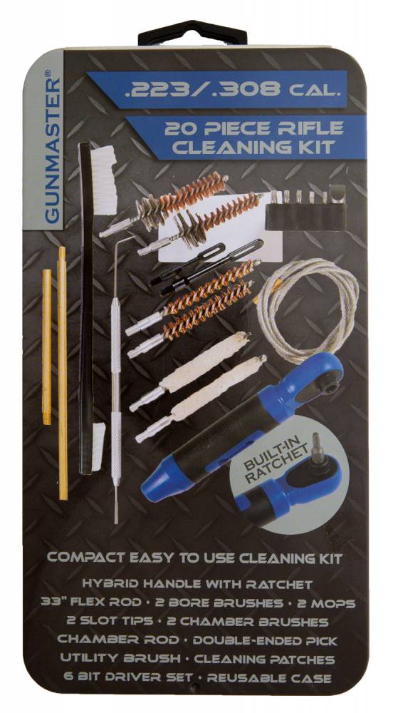 DAC GunMaster 20PC .223 .308 Slim Line Universal Cleaning Kit and Bit Set