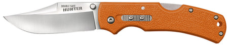 Cold Steel Double Safe Hunter Folding Knife 3.50" Clip Point 8Cr13MoV Blade Orange GFN Handle