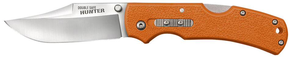 Cold Steel Double Safe Hunter Folding Knife 3.50" Clip Point 8Cr13MoV Blade Orange GFN Handle