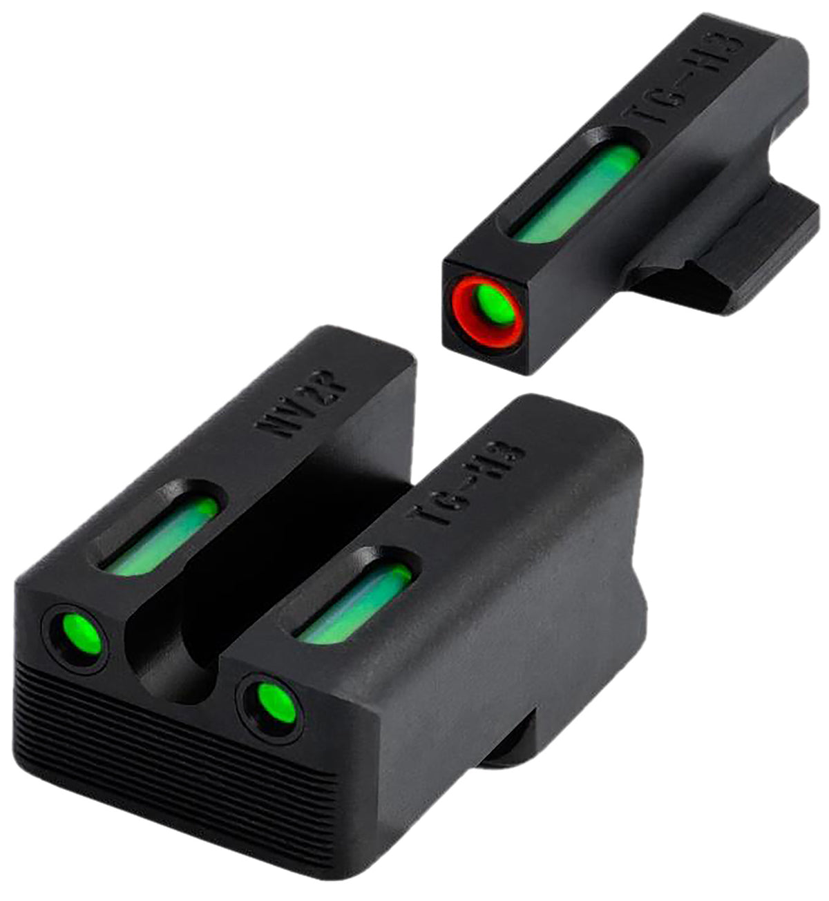 TruGlo TG13NV2PC TFX Pro Green Tritium Fiber Optic Orange Outline Night Sight Set