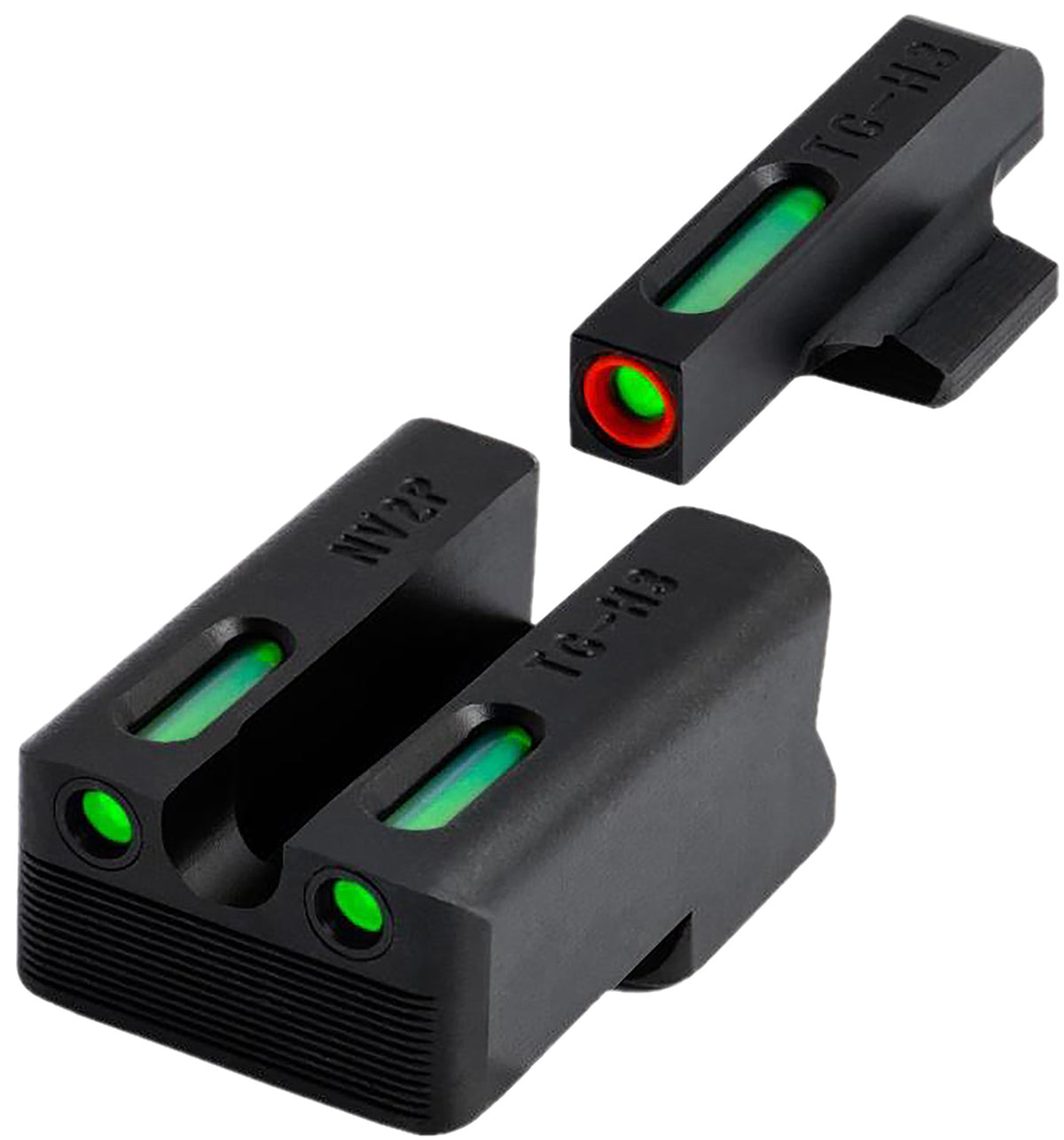 TruGlo TG13RS3PC TFX Pro Green Tritium Fiber Optic Orange Outline Night Sight Set