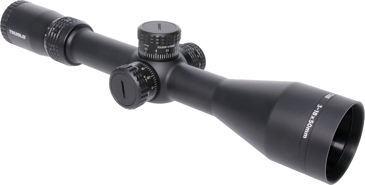 TruGlo TGTG8531TF TX6 3-18x 50mm FFP Illuminated MRAD Reticle Rifle Scope Matte Black