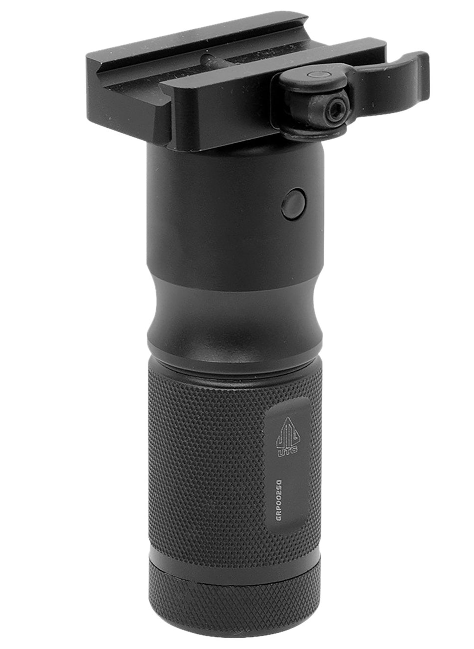 Leapers MNTGRP002SQ Matte Black Aluminum Quick Detach Foldable Foregrip
