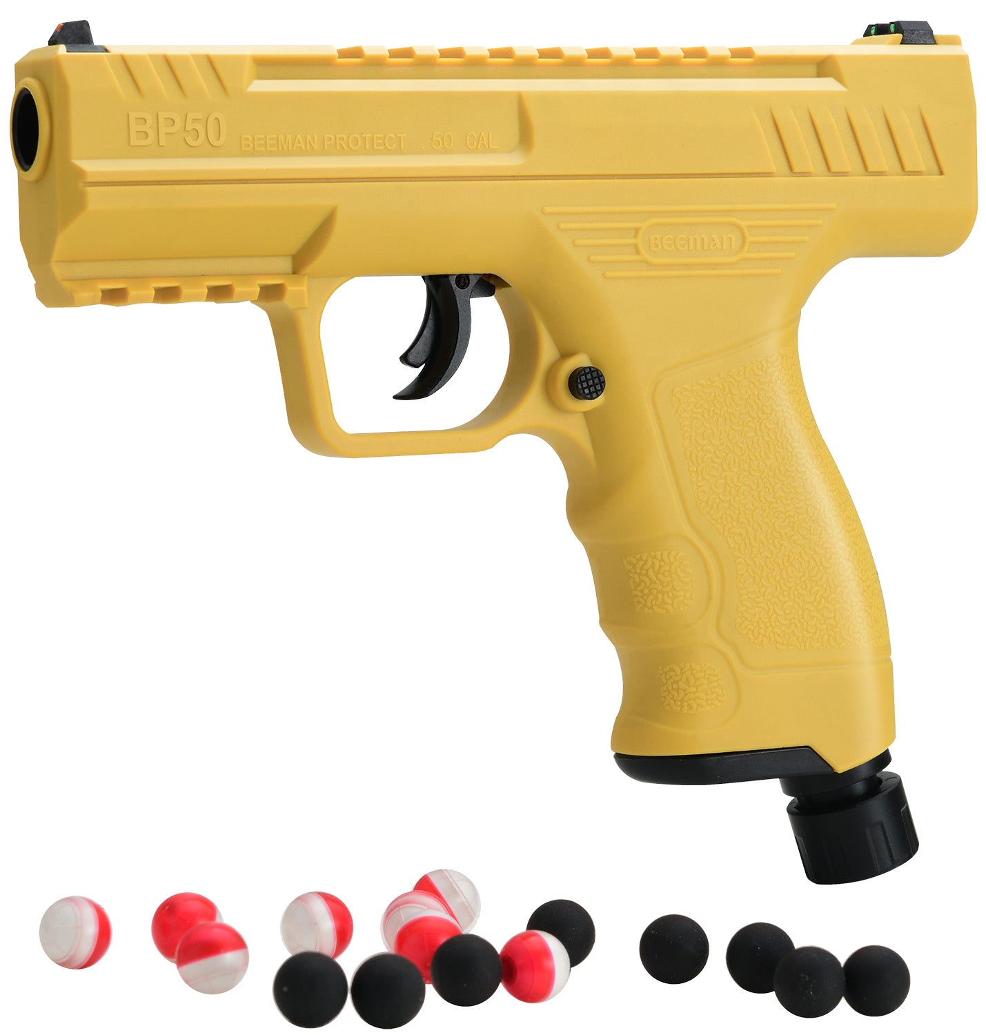Beeman 6055 50 Cal Yellow CO2 Projectile Launcher 8 Pepper Balls 8 Steel Balls